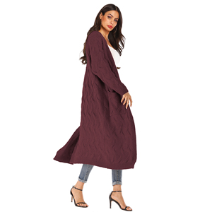 Vente en gros usine : Manteau long en tricot épais pour <span class=keywords><strong>femme</strong></span>, jacquard flocon de neige, cardigan à design irrégulier avec grandes poches plaquées, <span class=keywords><strong>v</strong></span>êtement d'extérieur - Product Image 4
