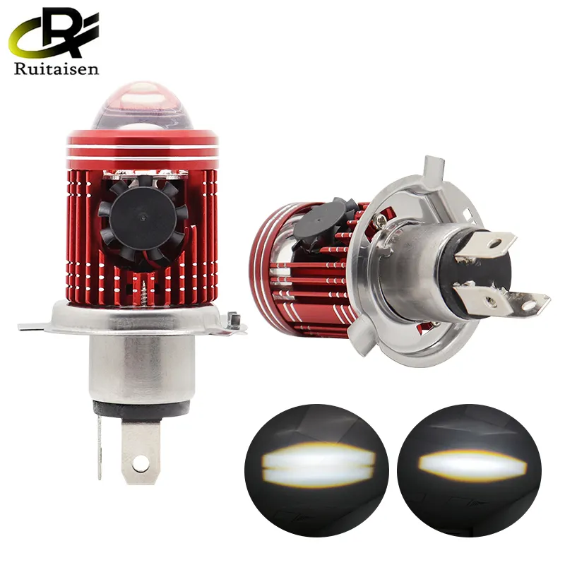 Ruitaisen LED Motorcycle Headlight Bulb H4/H6 Moto Spotlights Lens White Hi Lo Lamp Scooter Motorcycle Fog Lights Accessories