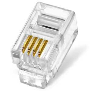 CONNECTEUR MODULAIRE <span class=keywords><strong>RJ11</strong></span> POUR TÉLÉPHONE ET ÉTHERNET 4P4C 6P6C - Product Image 1