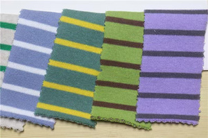 Nhà Máy Cung Cấp Cổ Phiếu Sẵn Sàng Mềm Sợi Nhuộm Đan Màu Sọc Bông Terry Khăn Vải - Product Image 5