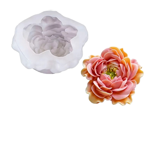 Moule à gâteau en mousse de fleurs artificielles réutilisable, pour bougies parfumées florales DIY, en silicone, compatible lave-vaisselle, fait main, facile à démouler - Product Image 3