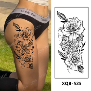 Autocollants de tatouage temporaire imperméables, motif Lion Noir, Loup, Crâne, <span class=keywords><strong>Boussole</strong></span>, Faux Tatouages, Art Corporel, Grand Tatouage Manchon pour Bras, pour Hommes et Femmes - Product Image 3