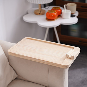 Plateau de canapé en bois avec support pour téléphone, plateau pliable pour le petit-déjeuner et la dégustation du thé - Product Image 4