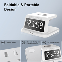 Schitec Verstelbare 4-In-1 Draadloze Oplader Met Smartwatch-Standaard En Digitale Wekker Voor Apple Watch, iPhone En Airpods