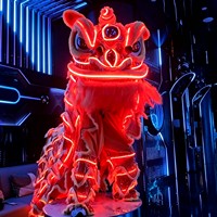 Têtes de lion lumineuses à LED, accessoires de scène pour la danse du lion, accessoires pour spectacles de danse du dragon et du lion, lion