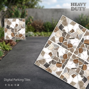 Carreaux de sol en porcelaine antidérapants de 400x400mm, gaufrés, pleine épaisseur, robustes, pour extérieur, style rustique - Product Image 4