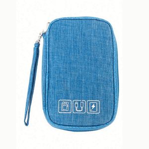 กระเป๋าเก็บสายดาต้าพกพาแบบขายส่ง กระเป๋าเก็บหูฟังสำหรับเดินทาง ทนทาน ผลิตจากผ้า Oxford 300D กระเป๋าจัดระเบียบอุปกรณ์ชาร์จโทรศัพท์มือถือ - Product Image 5