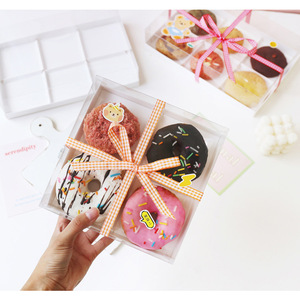Pop Mini ekmek kek Up Donut ambalaj pembe kutu ekmek Cupcakes kekler için tek kullanımlık Kraft kağıt paketi parti Favor - Product Image 2
