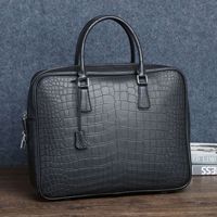 Grande mallette mate à motif crocodile, sac à main pour homme, sac pour ordinateur et documents, sac pour homme de grande taille