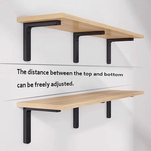 Capacidad de carga Metal negro Soportes de 90 grados <span class=keywords><strong>para</strong></span> estantes Soporte <span class=keywords><strong>L</strong></span> montado en la pared <span class=keywords><strong>para</strong></span> estanterías flotantes con tornillos - Product Image 2