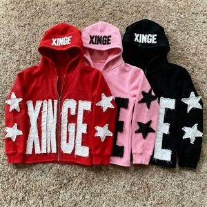 Novedad 2026: Sudadera con capucha vintage de lavado ácido personalizada, con aplique 3D en relieve y parche bordado, para hombre, con cremallera y corte cropped. - Product Image 1