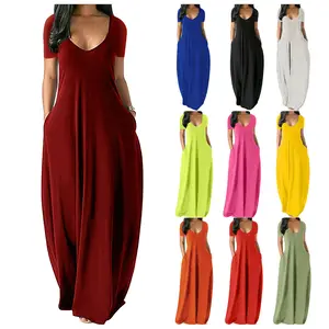 2024 Herbst sexy V-Ausschnitt langärmliges Kleid Bodycon Silhouette lässiger Stil Maxi-Srock-Set westliches kurzarmliges langes Kleid Tasche