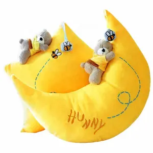 Плюшевая желтая звезда Луна игрушка для детей модная на заказ Милая мягкая детская игрушка плюшевая желтая звезда в форме подушки