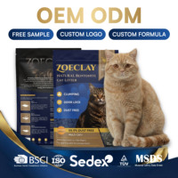 Litière pour chat en bentonite à forte absorption, sable premium 5kg, fabricant OEM ODM certifié ISO9001, MSDS, nettoyage des animaux de compagnie