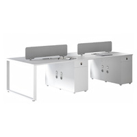 Poste de travail de bureau individuel moderne en bois avec cloison de séparation pour employé, ensemble de mobilier de bureau blanc, vente en gros