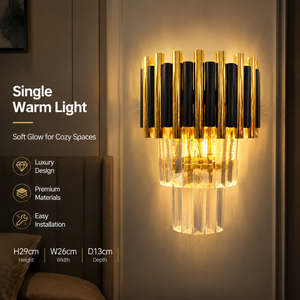 Modern Wall <b>Sconce</b> 2 Pack Luxury Metal Crystal Warm White Indoor Decorative For Bedroom Living Room Hotel Home Villa - Product Image 3