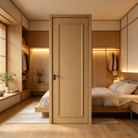 Portes intérieures en bois modernes peintes, résistantes à l'eau, style luxe léger, vente directe d'usine pour chambre, bureau à domicile, appartement