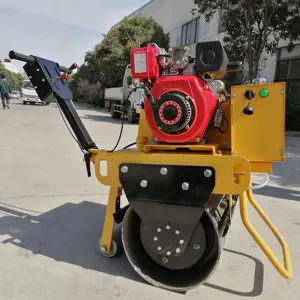 330kg 550kg drum tunggal portabel rol jalan raya mesin konstruksi jalan bangunan