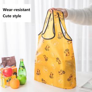 Sac de courses en polyester recyclable en gros pour les marchés agricoles, sac de courses personnalisé avec impression de logo - Product Image 3