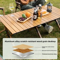 Table pliante d'extérieur en alliage d'aluminium, portable, pour camping, pique-nique, barbecue, ensemble complet, mobilier d'extérieur, structure en X
