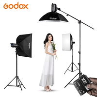 Kit d'éclairage photographique professionnel Godox SK400II 1200W avec boîte à lumière et support, accessoires de studio photo