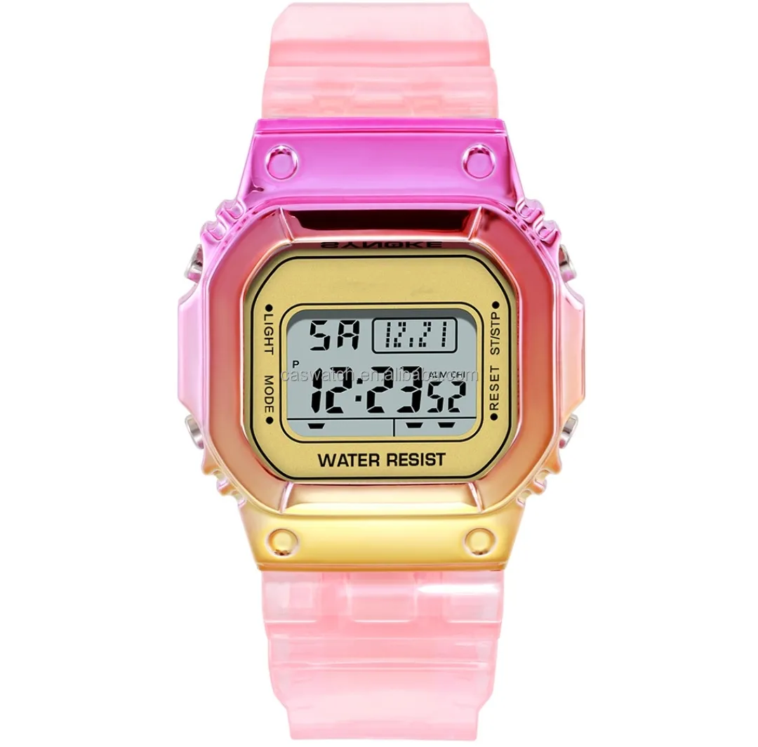 Sport Watch Stainless Steel Band Men Women Digital Waterproof Unisex Watch