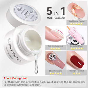 BORN PRETTY OEM Logo personnalisé 5 en 1 Gel colle à ongles en gros utilisé pour le renforcement des ongles, gel 3D effet vague, <span class=keywords><strong>poudre</strong></span> chromée à frotter - Product Image 6