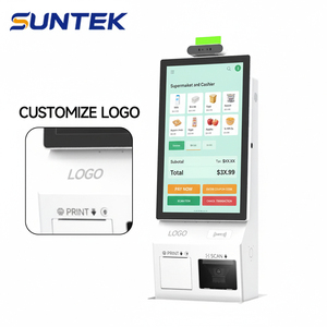 Système de point de vente avec écran tactile pour commande en restaurant, 21 à 27 pouces, machine de paiement automatique SUNTEK, kiosque de commande et de paiement en libre-service - Product Image 1