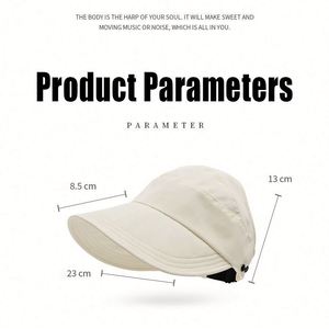 Wholesale Summer Women Sun Hats Empty <b>Top</b> Hat Sun Protection Summer Sun Hat Anti-UV With Customized Logo Printing Embroidery - Product Image 4