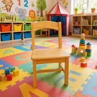 Chaise pour enfants en bois de caoutchouc sur mesure, directement de l'usine, options de hauteur 500, 520, 540 mm, écologique, pour la maison, l'école, la maternelle, la garderie