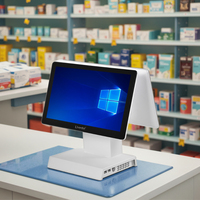 Terminal de point de vente en métal avec écran tactile capacitif 10 points de 15,6 pouces, Windows 10, processeur Intel, Wi-Fi 6, Bluetooth 5.2 pour pharmacie, restaurant