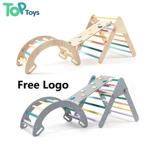 TOP Kids Piklers Triangle Set Kids Wooden Climbing Piklers Arch Montessori Pickler Triangle Indoor Climbing Frame