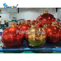 Grande boule d'ornement gonflable de Noël en extérieur boule géante dorée en PVC gros ornements brillants boules sphère de miroir gonflable de Noël