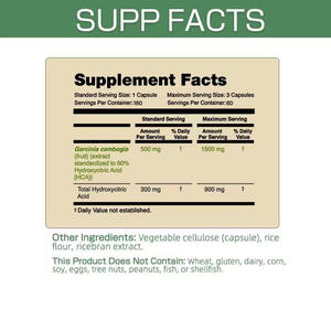 แคปซูลการ์ซีเนีย คัมโบเจีย ปรับแต่งสูตรเฉพาะจากโรงงาน บริสุทธิ์ 100% สำหรับผู้ใหญ่ ช่วยควบคุมน้ำหนักอย่างมีสุขภาพดี กระตุ้นการเผาผลาญ - Product Image 6