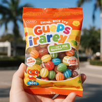 Logo multicolore personnalisé de différentes tailles sac de joint latéral arrière de qualité alimentaire avec fenêtre personnalisée pour sac de mylar de gomme à bulles de bonbons