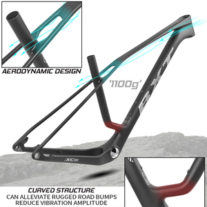 Cadre <span class=keywords><strong>de</strong></span> vélo <span class=keywords><strong>de</strong></span> montagne VTT en <span class=keywords><strong>fibre</strong></span> <span class=keywords><strong>de</strong></span> carbone BXT MTB-086 29er, nouveau, Hardtail, 1100g, frein à disque, UDH Boost, Vertical Compliance - Product Image 4