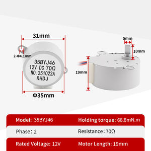 <span class=keywords><strong>Moteur</strong></span> <span class=keywords><strong>pas</strong></span> <span class=keywords><strong>à</strong></span> <span class=keywords><strong>pas</strong></span> Kaihong <span class=keywords><strong>à</strong></span> aimant permanent <span class=keywords><strong>unipolaire</strong></span> 35 mm 35BYJ46 70 ohms CC 12 V pour ventilateur de sol - Product Image 2