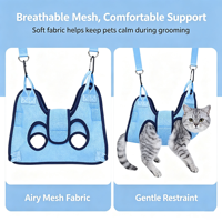 Hamac de toilettage respirant en maille pour animaux de compagnie, sac de contention pour chat et chien, aide au toilettage pour la coupe des ongles et le bain
