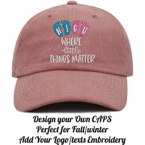 2025 Casquette en velours côtelé personnalisée unisexe 1467 Chapeau à logo brodé personnalisé - Product Image 5