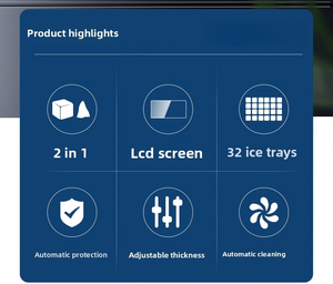 Máquina de Hielo Eléctrica Dos en Uno para Uso Doméstico y Comercial en Hoteles, con Capacidad para Bloques de Hielo de 20 kg, Compresor Emerson - Product Image 6