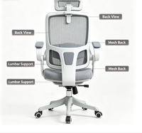 Chaise de bureau ergonomique en maille avec appui-tête et accoudoirs réglables pour mobilier de bureau commercial