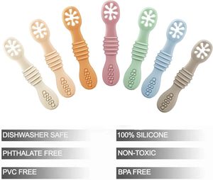 Newsun - Juego de Cucharas de Silicona para Bebés, 100 % Libres de BPA, Aptas para Alimentos, Lindas y Antideslizantes, para la Primera Etapa de Alimentación - Product Image 2