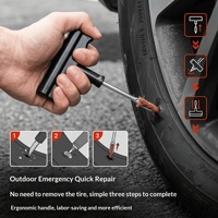 Kit d'outils de réparation de pneus de voiture en fer pour pneus sans chambre à air, incluant de la colle et des bandes de réparation, également pour la réparation des pneus de moto