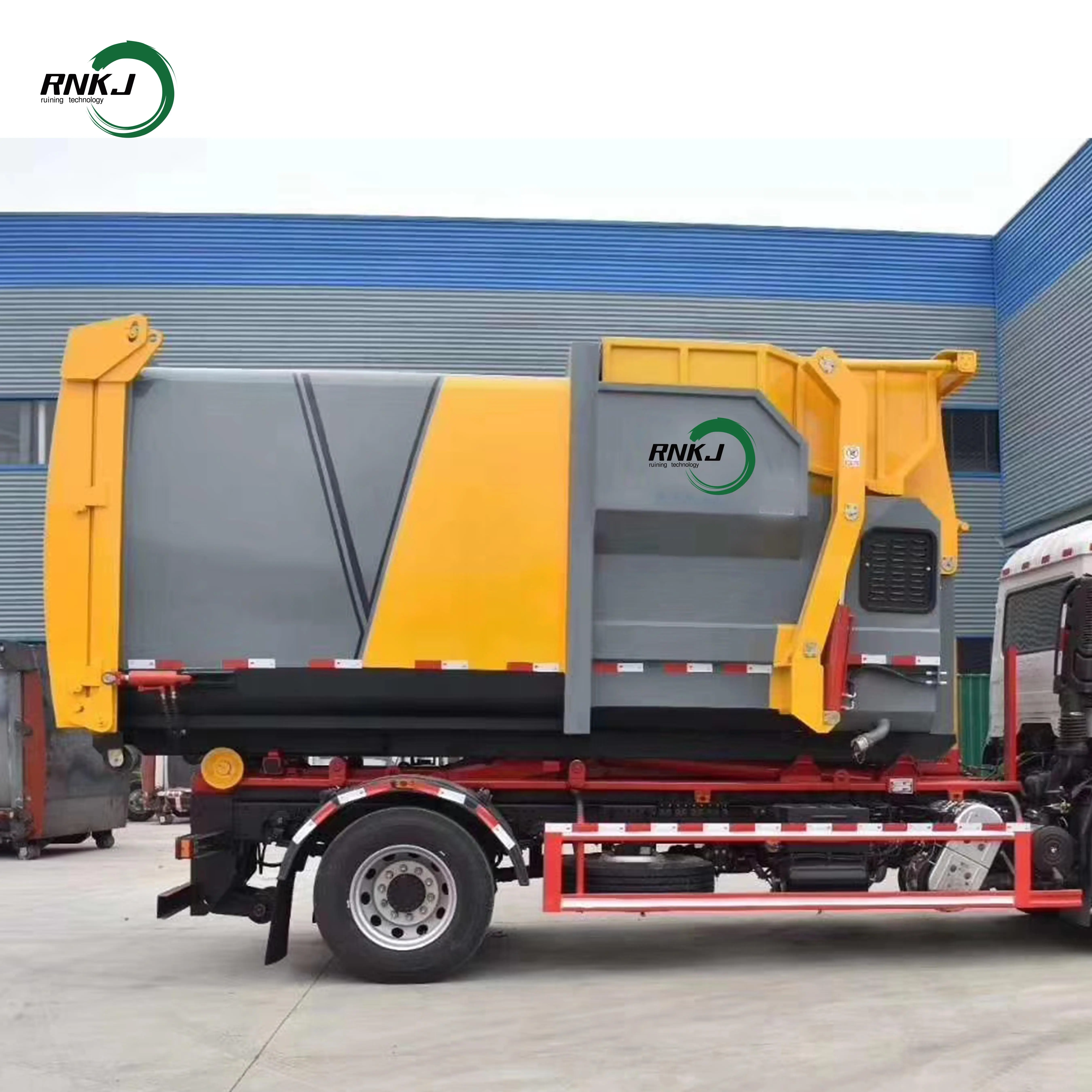 شاحنة القمامة المضغوطة البيئية عالية الكفاءة RNKJ مع نظام تشغيل القمامة