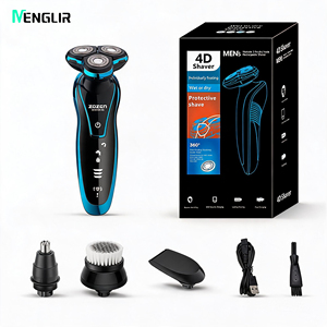 เครื่องโกนหนวด MENGLIR 1280 แบบชาร์จไฟผ่าน USB หัวโกนแบบหมุน 3 หัว กันน้ำ IPX6 พกพาสะดวก ใช้ได้กับใบหน้าและบิกินี่ สำหรับใช้ในบ้านและการเดินทาง ใบมีดลอย 3 มิติ 3 ใบมีด - Product Image 1