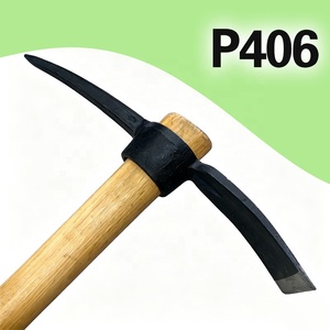 High Quality Outdoor Farming Tool P406 Rail Steel Pickaxe Wooden Handle Digging Tree Roots - Product Image 3