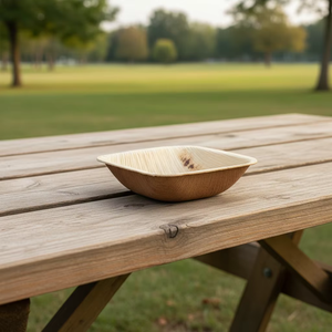 Tazón Cuadrado de Hoja de Areca de 4 Pulgadas, Tazón Desechable de Hoja Natural, Tazón Sostenible para Servir Alimentos al por Mayor - Product Image 1