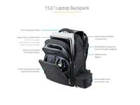 Sac à dos pour ordinateur portable professionnel 15.6 "ordinateur portable ergonomique Durable étui balistique accessoire amovible organisateur ordinateur portable/tablette
