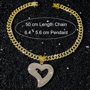 Nuevo Collar Personalizado Estilo Hiphop 2026 con Colgante de Corazón, Cadena Cubana de Aleación, Collar para Hombre, Joyería de Moda al por Mayor - Product Image 5