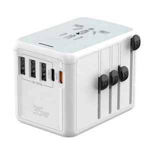 Adaptateur de voyage universel électrique 35W avec chargeurs multi-prises de type C / <span class=keywords><strong>USB</strong></span>-A adaptateurs de voyage <span class=keywords><strong>chargeur</strong></span> de téléphone US/EU/UK/AU - Product Image 1